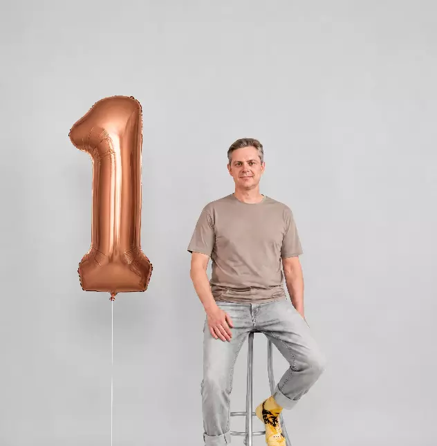 Шар цифра фольгированный (40"/102 см) любого цвета