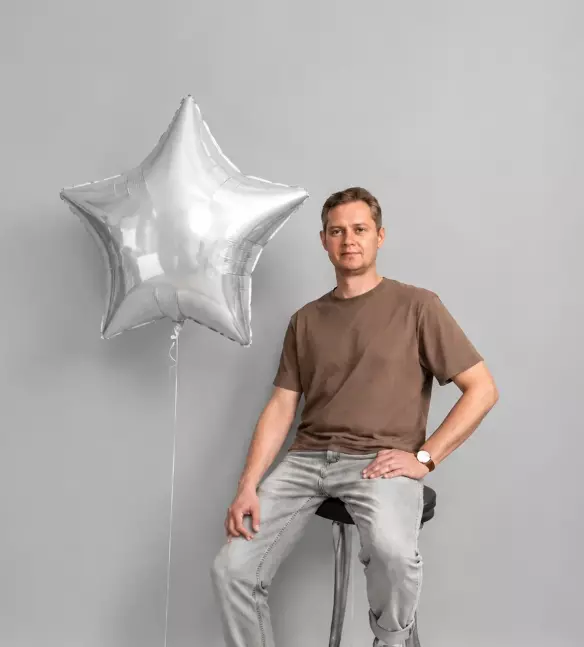Шар звезда фольгированный (30"/76-80 см) любого цвета
