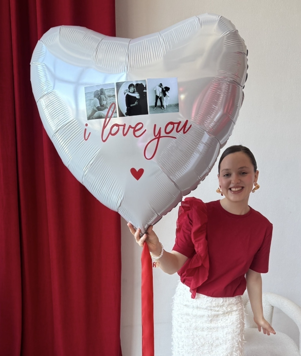 Сердце 90 см с фото «I love you» 
